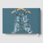 Modern Denim Boy Blue Jean Baby shower Gastenboek (Achterkant)