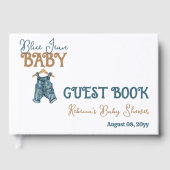 Modern Denim Boy Blue Jean Baby shower Gastenboek (Voorkant)