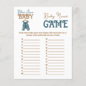 Modern Denim Boy Blue Jean Baby shower Naam spel Flyer (Voorkant)