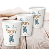 Modern Denim Boy Blue Jean Baby shower Papieren Bekers