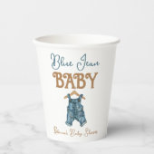 Modern Denim Boy Blue Jean Baby shower Papieren Bekers (Voorkant)