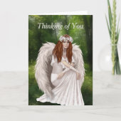 Modern denken aan jou met mooie witte engel kaart (Voorkant)