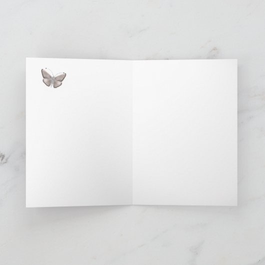 Modern denken aan jou met mooie witte engel kaart (Binnen)