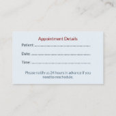 Modern Dental Appointment Card | Clinic Reminder Afsprakenkaartje (Achterkant)