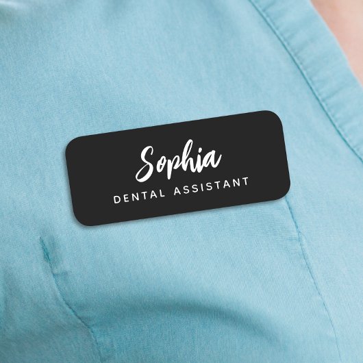 Modern Dental Assistant Script Name Black Name Naamplaatje