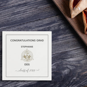 Modern Dental School Caduceus Graduation Party Servet