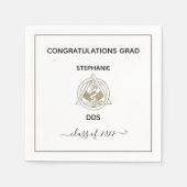 Modern Dental School Caduceus Graduparty Servet (Voorkant)