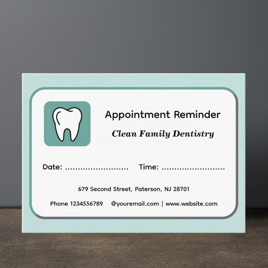 Modern Dentist Appointment Reminder Cards Afsprakenkaartje