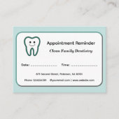 Modern Dentist Appointment Reminder Cards Afsprakenkaartje (Voorkant)