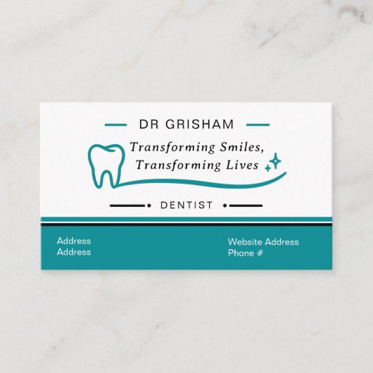 Modern Dentist Business Card Template Visitekaartje (Voorkant)
