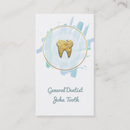 Modern Dentist Gold Tooth Logo Visitekaartje Afsprakenkaartje