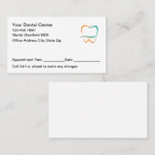 Modern Dentist Office Appointment Cards New Afsprakenkaartje (Voorkant / Achterkant)