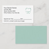 Modern Dentist Office Appointment Cards New Afsprakenkaartje (Voorkant / Achterkant)
