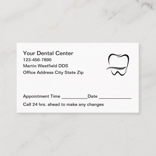 Modern Dentist Office Appointment Cards New Afsprakenkaartje (Voorkant)