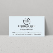 Modern Dentist Teeth Black Logo Blue Appointment Visitekaartje
