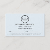 Modern Dentist Teeth Black Logo Blue Appointment Visitekaartje (Voorkant)