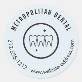 Modern Dentist Teeth Black Logo Blue Ronde Sticker
