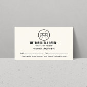 Modern Dentist Teeth Black Logo Ivory Appointment Visitekaartje