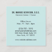 Modern Dentist Teeth Black Logo op Mint Vierkante Visitekaartje (Achterkant)