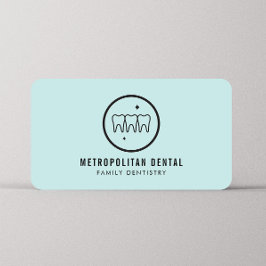 Modern Dentist Teeth Black Logo op Mint Visitekaartje