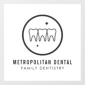 Modern Dentist Teeth Black Logo Raamsticker (Vel)