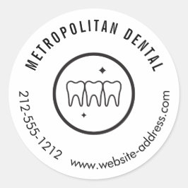 Modern Dentist Teeth Black Logo Ronde Sticker