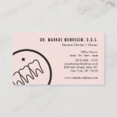 Modern Dentist Teeth Black Logo roze benoeming Visitekaartje (Achterkant)