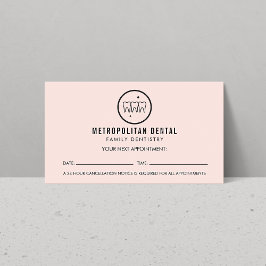 Modern Dentist Teeth Black Logo roze benoeming Visitekaartje