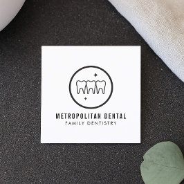 Modern Dentist Teeth Black Logo Vierkante Visitekaartje