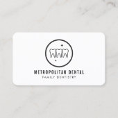 Modern Dentist Teeth Black Logo Visitekaartje (Voorkant)