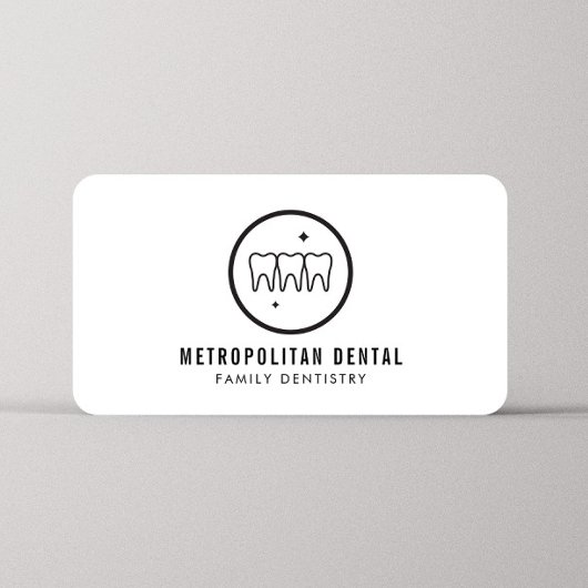 Modern Dentist Teeth Black Logo Visitekaartje