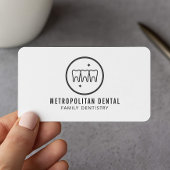 Modern Dentist Teeth Black Logo Visitekaartje