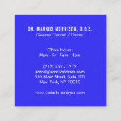 Modern Dentist Teeth Blue Logo Vierkante Visitekaartje (Achterkant)