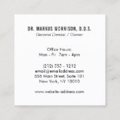 Modern Dentist Teeth Faux Gold Logo op zwart Vierkante Visitekaartje (Achterkant)