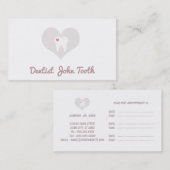 Modern Dentist White Tooth Logo Visitekaartje Afsprakenkaartje (Voorkant / Achterkant)