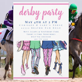Modern Derby Couples Race Day Party Chic Kaart