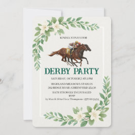 Modern Derby Horse Racing Party Invitation Kaart