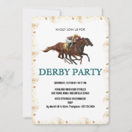 Modern Derby Horse Racing Party Invite Kaart