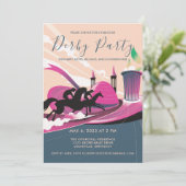 Modern Derby Party Art Deco Kaart (Staand voorkant)