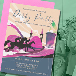 Modern Derby Party Art Deco Kaart