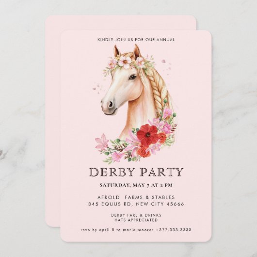 Modern  Derby Party  Kaart (Voorkant / Achterkant)