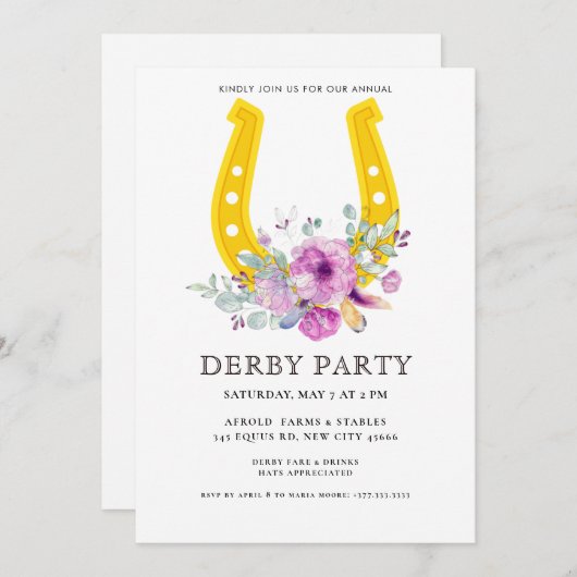 Modern  Derby Party  Kaart (Voorkant / Achterkant)