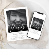 Modern Dertig Foto Verjaardagsfeest Kaart