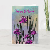 Modern Desert Bloom Floral Birthday Kaart (Voorkant)