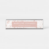 Modern Desert Blush & White Terrazzo gepersonalise Bureau Naambordje (Voorkant)