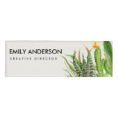 MODERN DESERT CACTUS FLORAL GARDEN WATERVERF NAAMBADGE (Voorkant)
