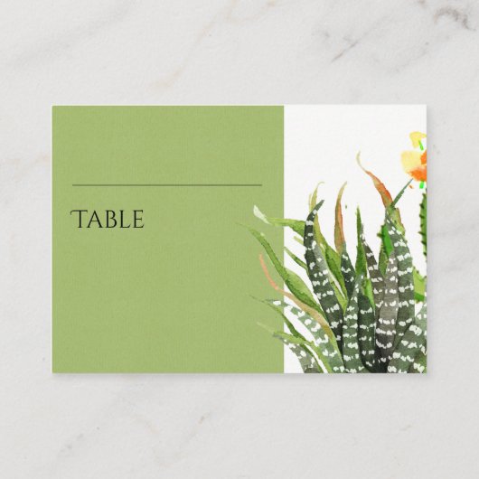 MODERN DESERT CACTUS FLORAL GARDEN WATERVERF PLAATSKAARTJE (Achterkant)