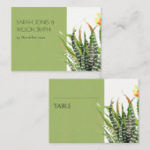 MODERN DESERT CACTUS FLORAL GARDEN WATERVERF PLAATSKAARTJE (Voorkant / Achterkant)