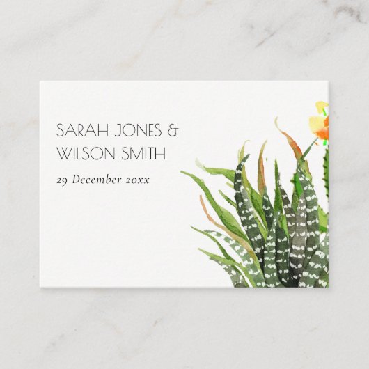 MODERN DESERT CACTUS FLORAL GARDEN WATERVERF PLAATSKAARTJE (Voorkant)