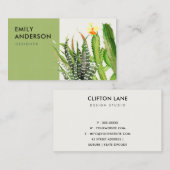 MODERN DESERT CACTUS FLORAL GARDEN WATERVERF VISITEKAARTJE (Voorkant / Achterkant)